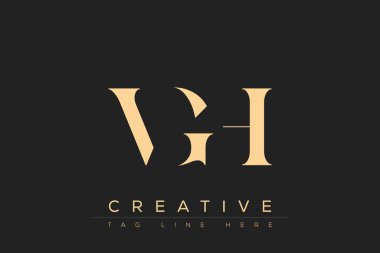 VGH soyut harf logosu tasarımı. Bu logo üç soyut harf tarafından tasarlanmıştır..