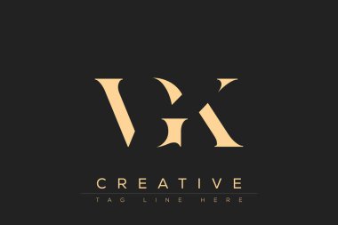 VGK soyut harf logosu tasarımı. Bu logo üç soyut harf tarafından tasarlanmıştır..