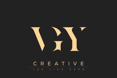 VGY soyut harf logosu tasarımı. Bu logo üç soyut harf tarafından tasarlanmıştır..