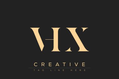 VHX soyut harf logosu tasarımı. Bu logo üç soyut harf tarafından tasarlanmıştır..