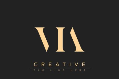VİA soyut harf logosu tasarımı. Bu logo üç soyut harf tarafından tasarlanmıştır..