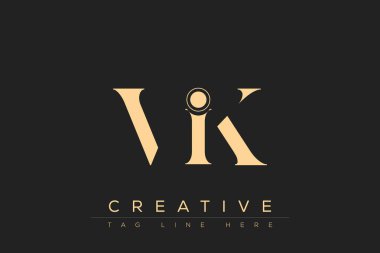 VIK soyut harf logosu tasarımı. Bu logo üç soyut harf tarafından tasarlanmıştır..
