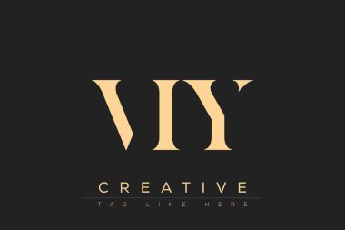 VİY soyut harf logosu tasarımı. Bu logo üç soyut harf tarafından tasarlanmıştır..