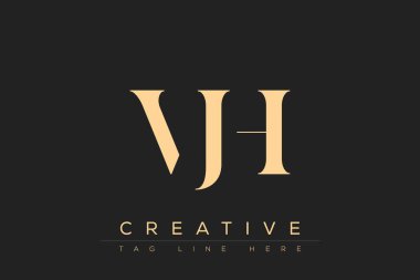 VJH soyut harf logosu tasarımı. Bu logo üç soyut harf tarafından tasarlanmıştır..