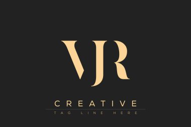VJR soyut harf logosu tasarımı. Bu logo üç soyut harf tarafından tasarlanmıştır..