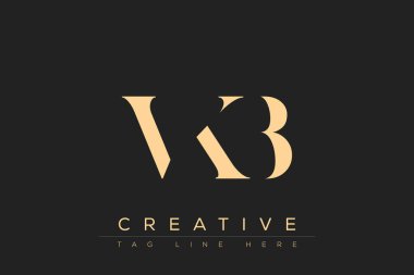 VKB soyut harf logosu tasarımı. Bu logo üç soyut harf tarafından tasarlanmıştır..