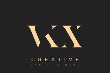 VKX soyut harf logosu tasarımı. Bu logo üç soyut harf tarafından tasarlanmıştır..