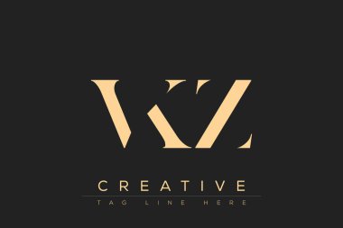 VKZ soyut harf logosu tasarımı. Bu logo üç soyut harf tarafından tasarlanmıştır..