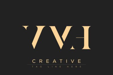 VMH soyut harf logosu tasarımı. Bu logo üç soyut harf tarafından tasarlanmıştır..