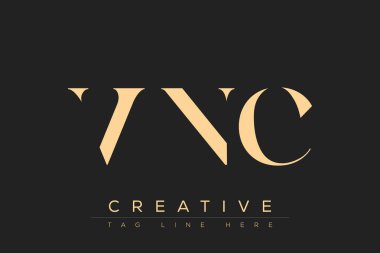 VNC soyut harf logosu tasarımı. Bu logo üç soyut harf tarafından tasarlanmıştır..