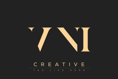 VNI soyut harf logosu tasarımı. Bu logo üç soyut harf tarafından tasarlanmıştır..