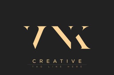 VNK soyut harf logosu tasarımı. Bu logo üç soyut harf tarafından tasarlanmıştır..