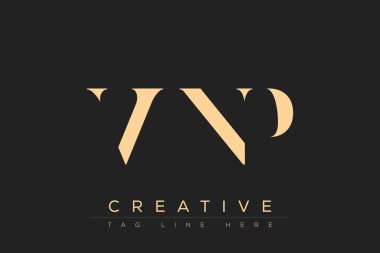 VNP soyut harf logosu tasarımı. Bu logo üç soyut harf tarafından tasarlanmıştır..