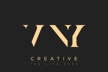 VNY soyut harf logosu tasarımı. Bu logo üç soyut harf tarafından tasarlanmıştır..