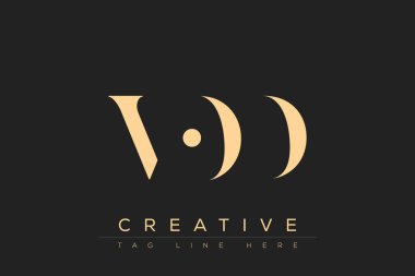 VOD soyut harf logosu tasarımı. Bu logo üç soyut harf tarafından tasarlanmıştır..