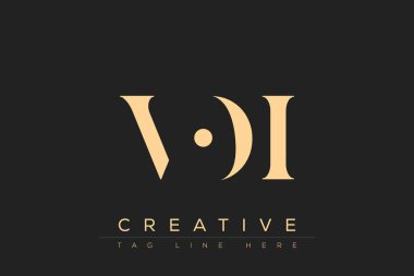 VOI soyut harf logosu tasarımı. Bu logo üç soyut harf tarafından tasarlanmıştır..