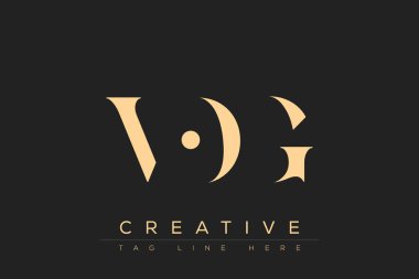 VOG soyut harf logosu tasarımı. Bu logo üç soyut harf tarafından tasarlanmıştır..