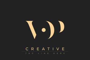 VOP soyut harf logosu tasarımı. Bu logo üç soyut harf tarafından tasarlanmıştır..