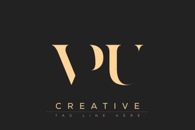 VPU soyut harf logosu tasarımı. Bu logo üç soyut harf tarafından tasarlanmıştır..