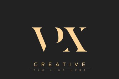 VPX soyut harf logosu tasarımı. Bu logo üç soyut harf tarafından tasarlanmıştır..