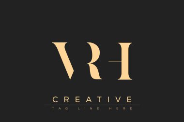 VRH soyut harf logosu tasarımı. Bu logo üç soyut harf tarafından tasarlanmıştır..
