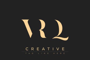 VRQ soyut harf logosu tasarımı. Bu logo üç soyut harf tarafından tasarlanmıştır..
