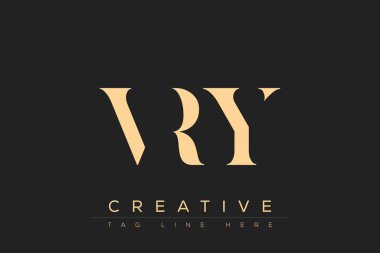 VRY soyut harf logosu tasarımı. Bu logo üç soyut harf tarafından tasarlanmıştır..
