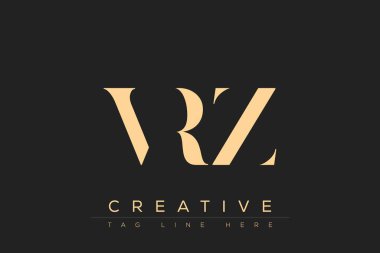 VRZ soyut harf logosu tasarımı. Bu logo üç soyut harf tarafından tasarlanmıştır..