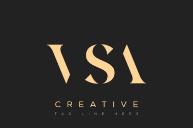 VSA soyut harf logosu tasarımı. Bu logo üç soyut harf tarafından tasarlanmıştır..