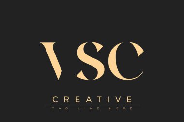 VSC soyut harf logosu tasarımı. Bu logo üç soyut harf tarafından tasarlanmıştır..