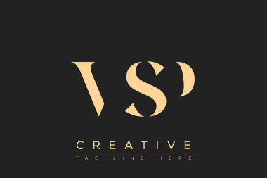 VSP soyut harf logosu tasarımı. Bu logo üç soyut harf tarafından tasarlanmıştır..