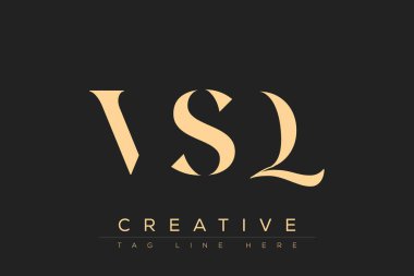 VSQ soyut harf logosu tasarımı. Bu logo üç soyut harf tarafından tasarlanmıştır..
