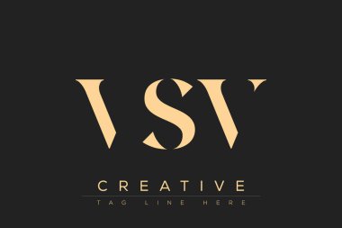 VSV soyut harf logosu tasarımı. Bu logo üç soyut harf tarafından tasarlanmıştır..