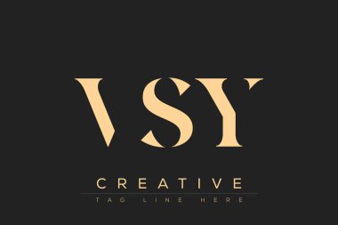 VSY soyut harf logosu tasarımı. Bu logo üç soyut harf tarafından tasarlanmıştır..