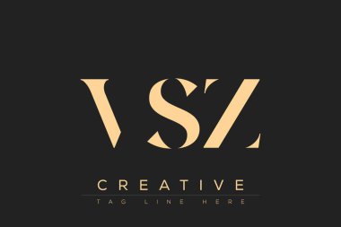 VSZ soyut harf logosu tasarımı. Bu logo üç soyut harf tarafından tasarlanmıştır..