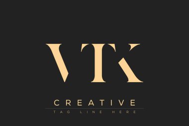 VTK soyut harf logosu tasarımı. Bu logo üç soyut harf tarafından tasarlanmıştır..