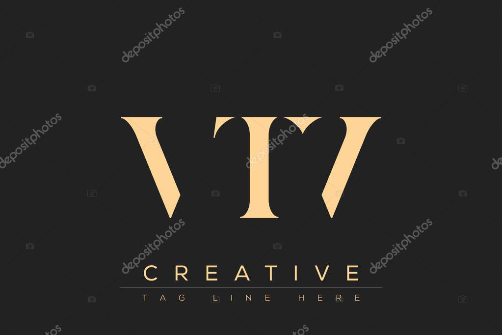 VTV abstract letter logo design. This logo is designed by three abstract letters.