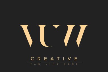 VUW soyut harf logosu tasarımı. Bu logo üç soyut harf tarafından tasarlanmıştır..
