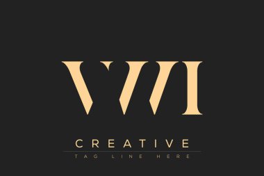 VWI soyut harf logosu tasarımı. Bu logo üç soyut harf tarafından tasarlanmıştır..