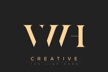 VWH soyut harf logosu tasarımı. Bu logo üç soyut harf tarafından tasarlanmıştır..
