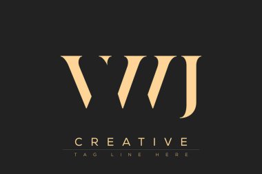 VWJ soyut harf logosu tasarımı. Bu logo üç soyut harf tarafından tasarlanmıştır..
