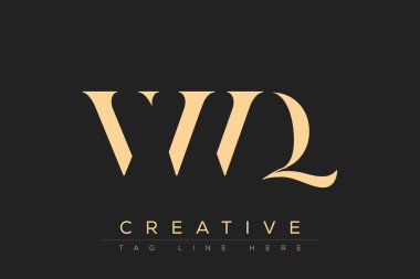 VWQ soyut harf logosu tasarımı. Bu logo üç soyut harf tarafından tasarlanmıştır..
