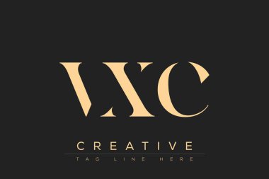 VXC soyut harf logosu tasarımı. Bu logo üç soyut harf tarafından tasarlanmıştır..