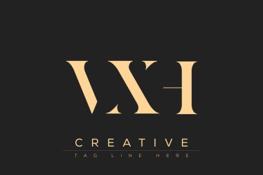 VXH soyut harf logosu tasarımı. Bu logo üç soyut harf tarafından tasarlanmıştır..