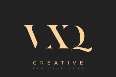 VXQ soyut harf logosu tasarımı. Bu logo üç soyut harf tarafından tasarlanmıştır..