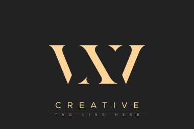 VXV soyut harf logosu tasarımı. Bu logo üç soyut harf tarafından tasarlanmıştır..