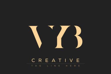 VYB soyut harf logosu tasarımı. Bu logo üç soyut harf tarafından tasarlanmıştır..