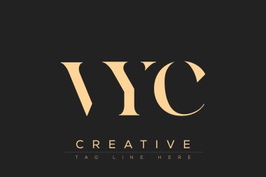 VYC soyut harf logosu tasarımı. Bu logo üç soyut harf tarafından tasarlanmıştır..