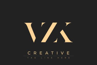 VZK soyut harf logosu tasarımı. Bu logo üç soyut harf tarafından tasarlanmıştır..