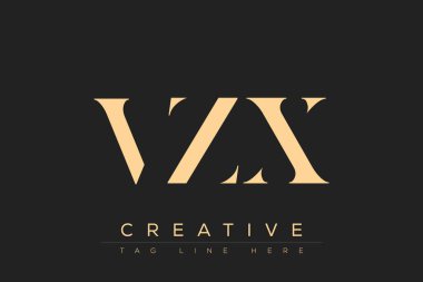 VZX soyut harf logosu tasarımı. Bu logo üç soyut harf tarafından tasarlanmıştır..